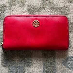 Red authentic Tory Burch wallet